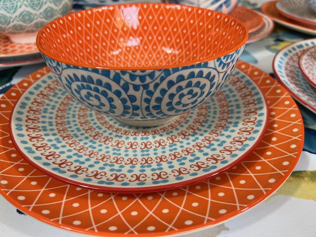Dinner Set - Orange And Turquoise - Image 3