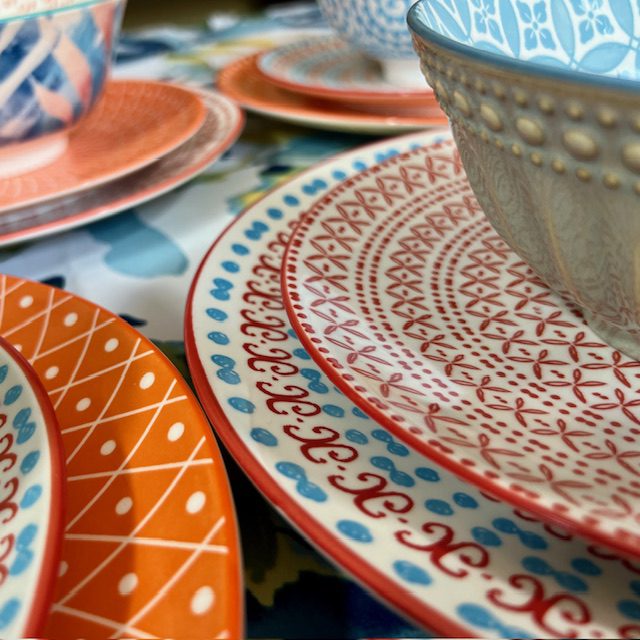 Dinner Set - Orange And Turquoise - Image 2