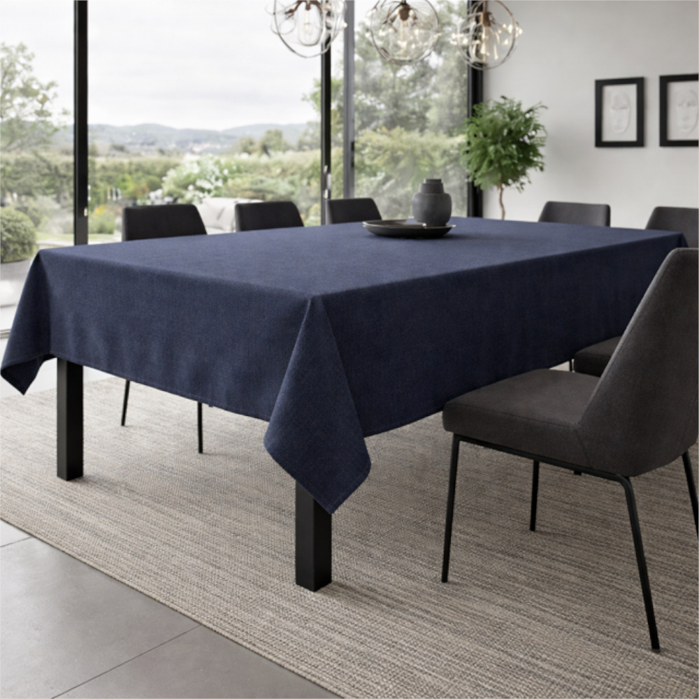 Linen Like Tablecloth - Blue