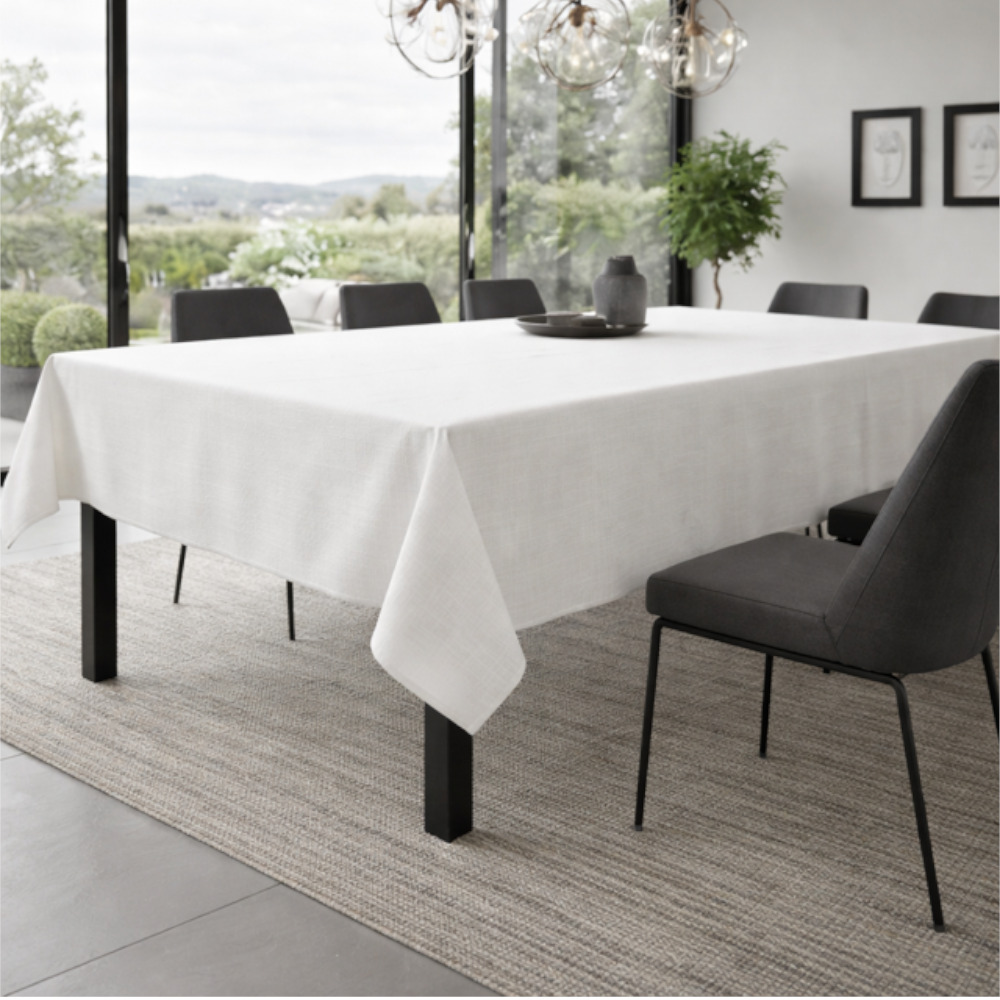 Linen Like Tablecloth - White