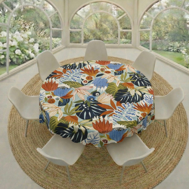 Tablecloth Round - Colourful Monstera