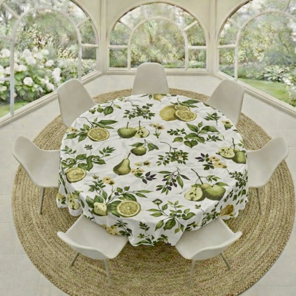 Tablecloth Round - Lemons And Pears
