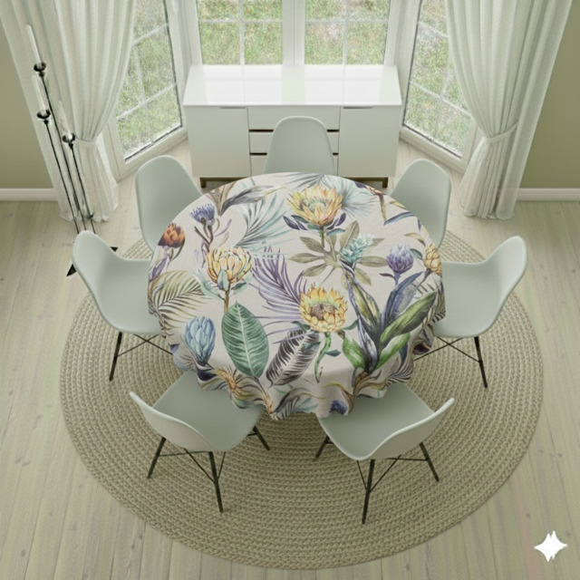 Round Tablecloth- Protea Theme