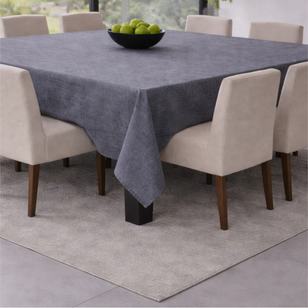 Square Linen Like Tablecloth - Grey