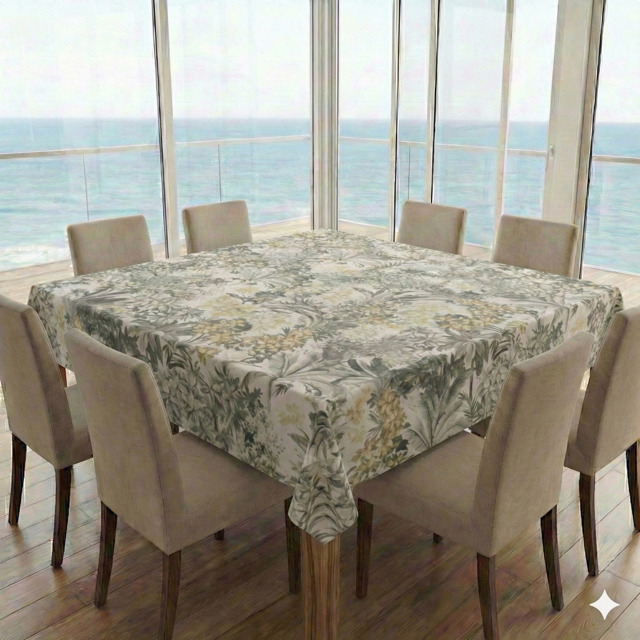 Square Tablecloth Palm Trees Grey
