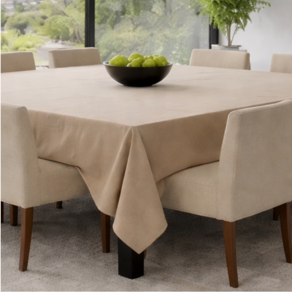 Square Linen Like Tablecloth - Beige