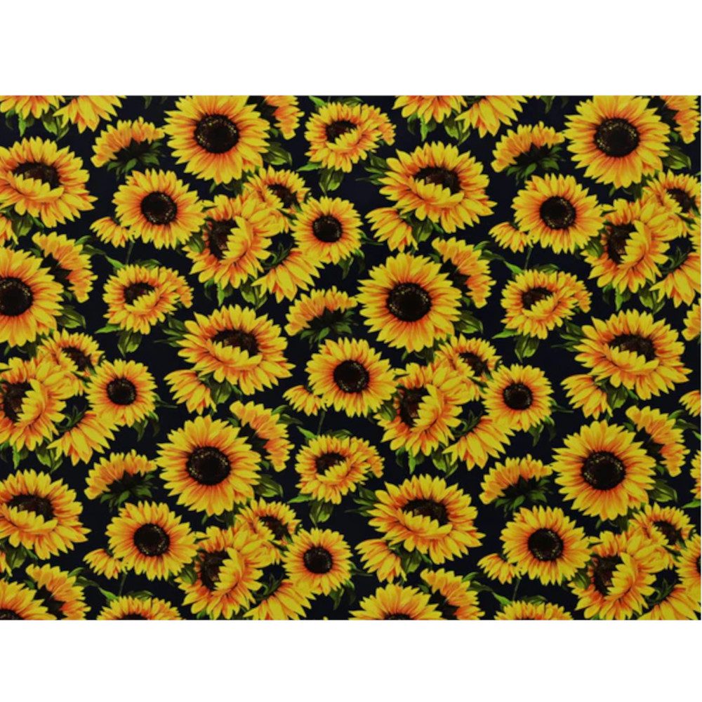 Waterproof Tablecloth - Sunflower On Black