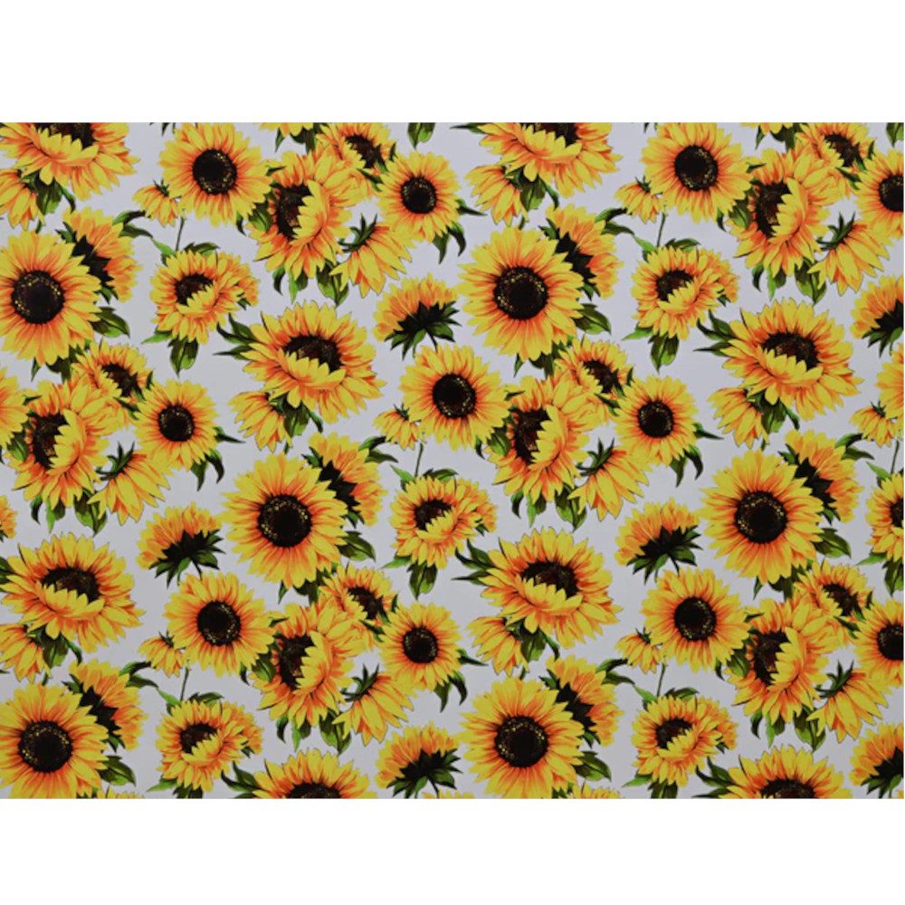 Waterproof Tablecloth - Sunflower On White