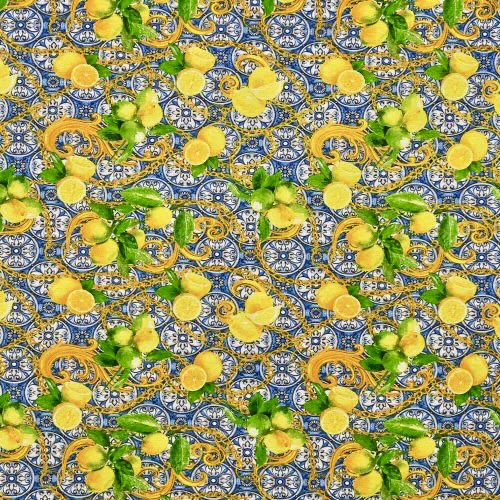 Tablecloth - Lemons Yellow and Blue - Image 2