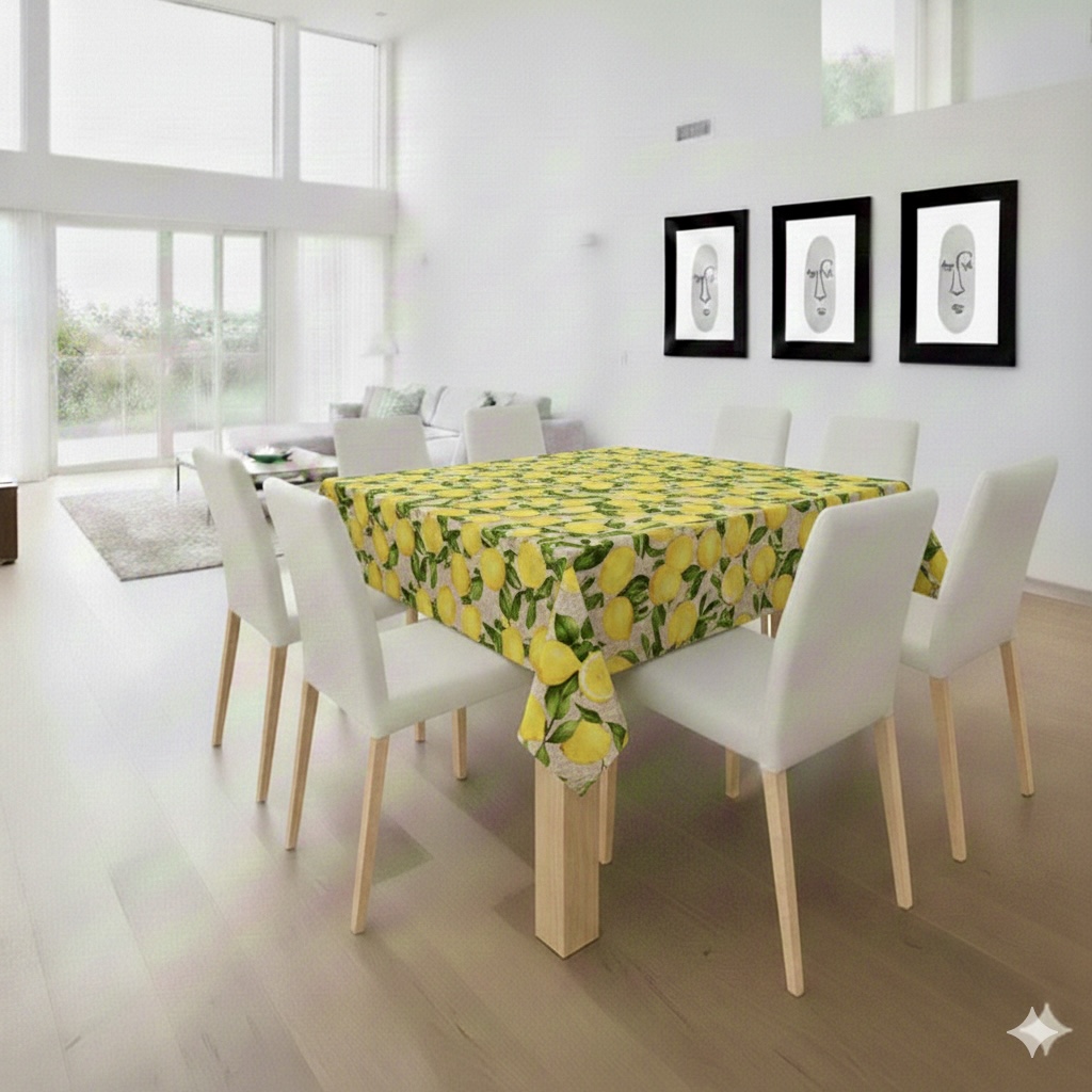 Tablecloth Square - Lemons On Beige