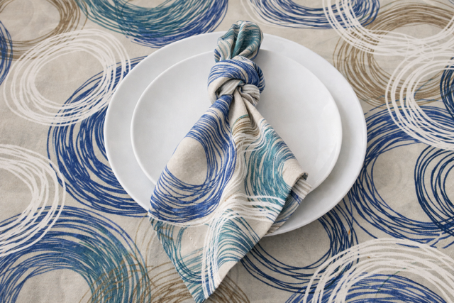 Tablecloth - Blue Swirl - Image 3