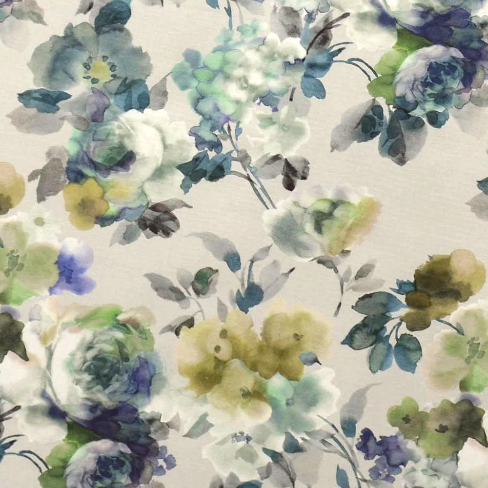 Square Tablecloth Blue Watercolour Floral