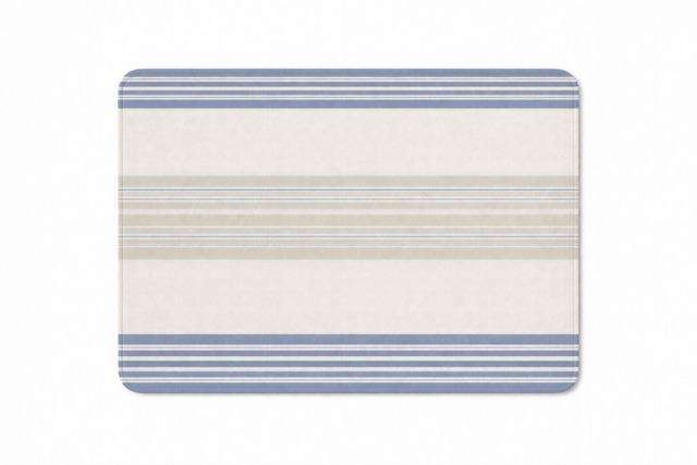 Placemat - Water Resistant - Blue White Grey Stripe - Image 2