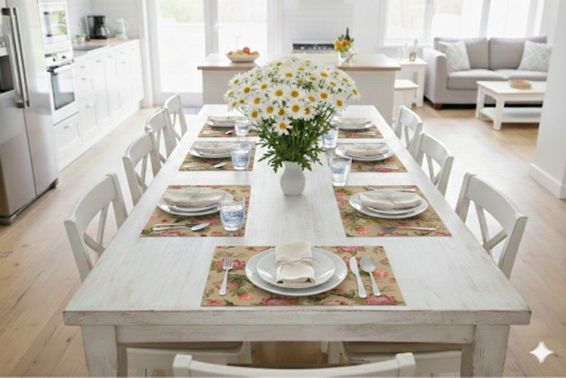 Placemat - Water Resistant - Protea On Beige - Image 3