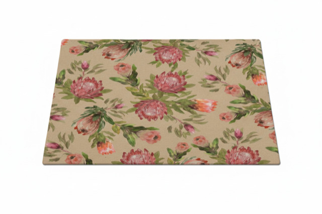 Placemat - Water Resistant - Protea On Beige - Image 2