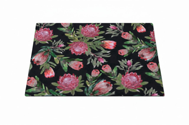 Placemat - Water Resistant - Protea On Black - Image 2