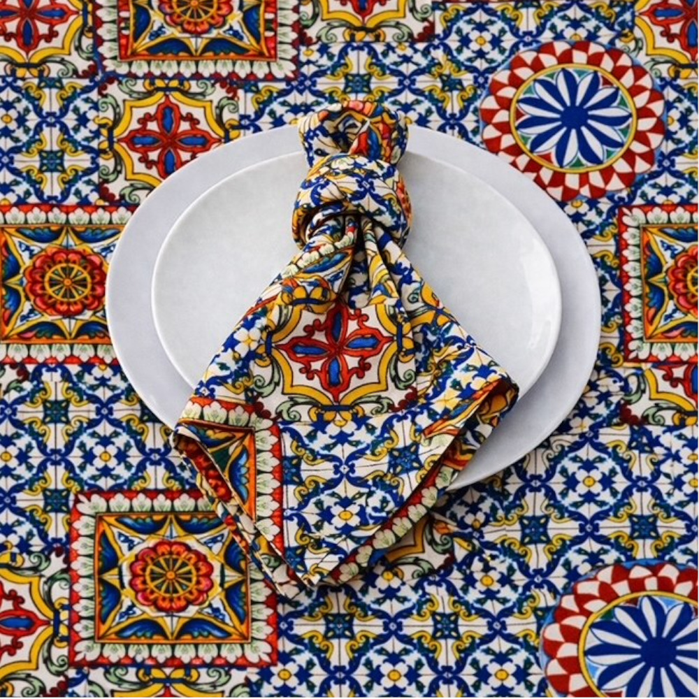 Serviette - Majolica Tile - Set Of 6