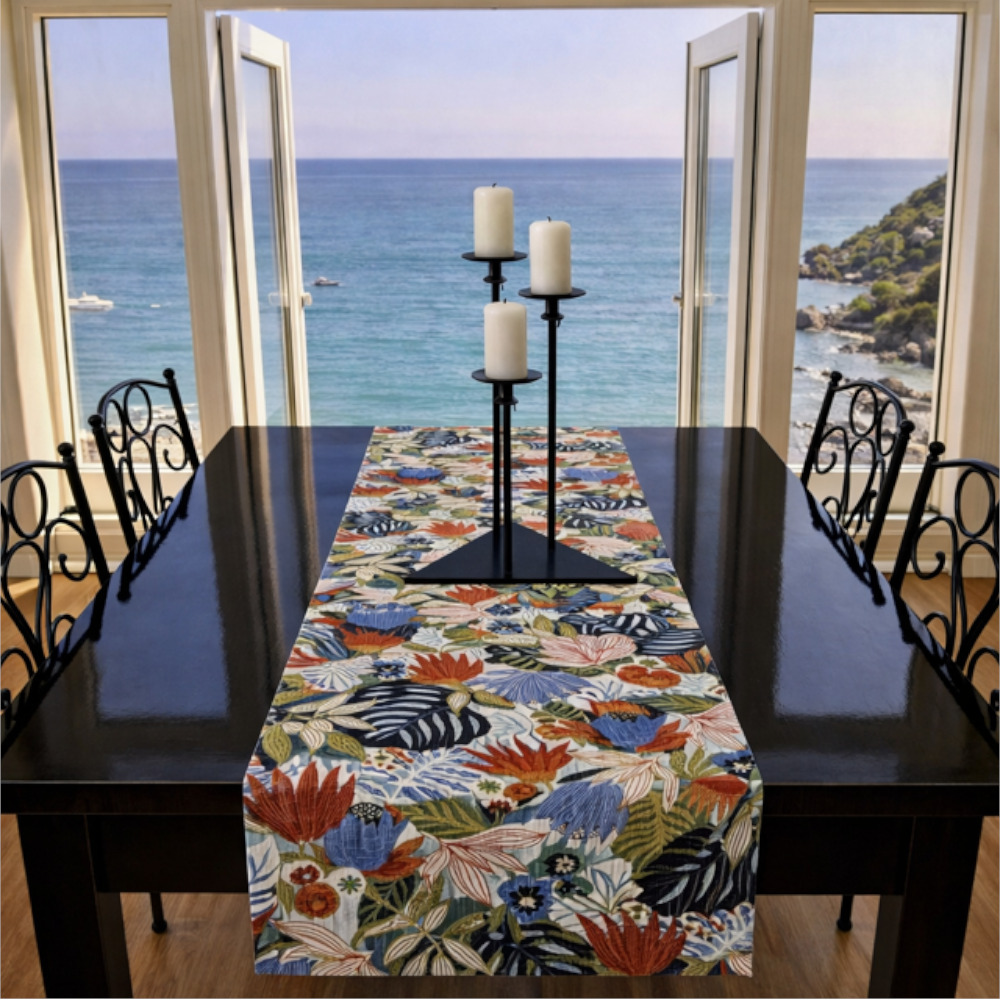 Table Runner Colourful Monstera