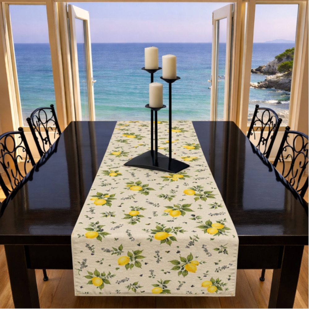 Table Runner Lemons And Olives