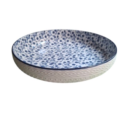 Large 30cm Bowl Blue Floral