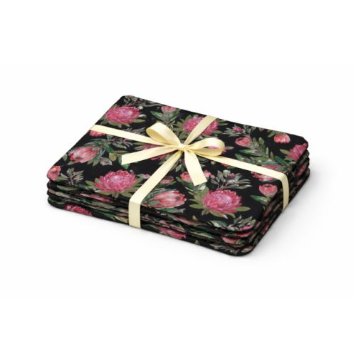 Placemat Protea On Black LS