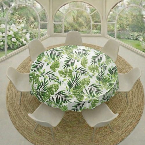Round Tablecloth Green Monstera