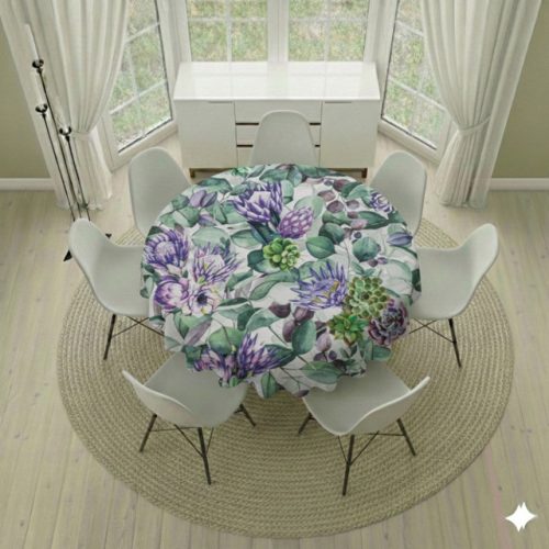 Round Tablecloth - Purple Protea
