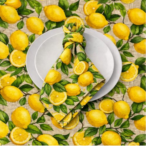 Serviette Lemons On Beige